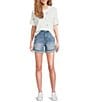 Driftwood Aria Daisy Bee Daze Stretch Denim Shorts, Color:Light Wash - Image 5