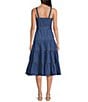 Color:Blue - Image 2 - Bessie Sleeveless Tiered Denim Dress
