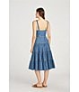 Color:Blue - Image 4 - Bessie Sleeveless Tiered Denim Dress