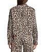 Driftwood Dani Coordinating Stretch Denim Leopard Print Point Collar Long Sleeve Floral Embroidered Jacket, Color:Leopard - Image 3