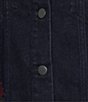Driftwood Denim Wild Flower Embroidered Point Collar Long Sleeve Coordinating Trucker Jacket - Image 5
