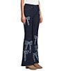 Driftwood Farrah What Fun Stretch Denim Patchwork Bow Flare Leg Jeans, Color:Dark Wash - Image 3