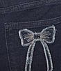 Driftwood Farrah What Fun Stretch Denim Patchwork Bow Flare Leg Jeans, Color:Dark Wash - Image 5