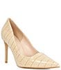 Dune London Assured Croco Print Leather Pointed Toe Pumps - Image 1
