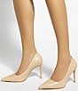 Dune London Assured Croco Print Leather Pointed Toe Pumps - Image 5