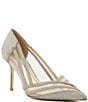 Color:Pewter - Image 1 - Axiss Glitter and Mesh Dress Pumps