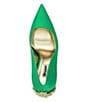 Color:Green - Image 3 - Boutique Satin Rhinestone Embellished Dress Pumps