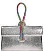 Dune London Brynie Metallic Diamante Rainbow Rhinestone-Loop Clutch, Color:Silver - Image 1