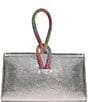 Dune London Brynie Metallic Diamante Rainbow Rhinestone-Loop Clutch, Color:Silver - Image 2