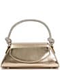 Color:Gold - Image 1 - Brynley Crystal Strap Small Top Handle Metallic Evening Bag