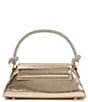 Color:Gold - Image 2 - Brynley Crystal Strap Small Top Handle Metallic Evening Bag