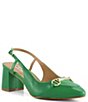 Color:Green - Image 1 - Cassie Leather Bit Buckle Slingback Pumps