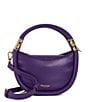Color:Purple - Image 1 - Daphny Curved-Base Small Grab Crossbody Bag