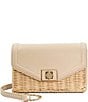 Dune London Dassia Rattan Crossbody Bag, Color:Ecru - Image 1