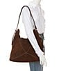 Dune London Dearest Suede Oversized Slouchy Hobo Shoulder Bag, Color:Dark Brown - Image 4