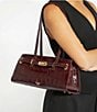Dune London Depend Leather Crocodile Embossed East-West Shoulder Bag - Image 4