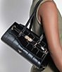 Dune London Depend Black Croc Embossed Shoulder Bag - Image 4