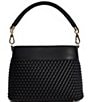 Color:Black - Image 2 - Dinidelphi Woven Crossbody Bucket Bag