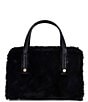 Dune London Dinky Faux Fur Small Tote Bag, Color:Black - Image 2