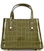 Dune London Dominantly Crocodile Embossed Satchel Bag, Color:Green - Image 2