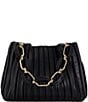 Color:Black - Image 1 - Dominie Medium Pleated Chain-Handle Slouch Bag