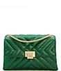 Color:Emerald - Image 1 - Dorchester Small Quilted Shoulder Bag