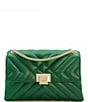 Dune London Dorchester Small Quilted Shoulder Bag, Color:Emerald - Image 1