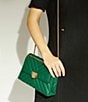 Color:Emerald - Image 4 - Dorchester Small Quilted Shoulder Bag