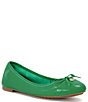Color:Green - Image 1 - Hallo Leather Bow Ballet Flats