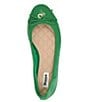 Color:Green - Image 4 - Hallo Leather Bow Ballet Flats