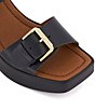 Color:Black - Image 5 - Jenies Leather Buckle Platform Sandals