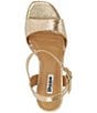 Color:Gold - Image 4 - Jodi Snake Embossed Leather Platform Sandals