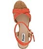 Color:Orange - Image 4 - Kelisa Raffia Platform Cork Wedge Sandals