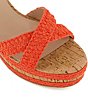 Color:Orange - Image 5 - Kelisa Raffia Platform Cork Wedge Sandals