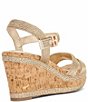 Dune London Kipling Metallic Platform Cork Wedge Sandals - Image 3