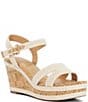 Dune London Kipling Woven Platform Cork Wedge Sandals - Image 1