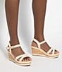 Dune London Kipling Woven Platform Cork Wedge Sandals - Image 5