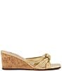 Color:Gold - Image 2 - Kope Knotted Leather Wedge Sandals