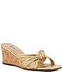 Color:Gold - Image 1 - Kope Knotted Leather Wedge Sandals