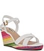 Color:Off White/Multi - Image 1 - Kyrin Leather Wedge Sandals