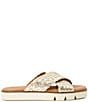 Color:Gold - Image 2 - Lexey Woven Leather Chunky Slide Sandals