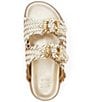 Color:Gold - Image 4 - Lexingtons Metallic Woven Leather Slide Sandals