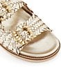 Color:Gold - Image 5 - Lexingtons Metallic Woven Leather Slide Sandals