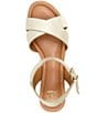 Color:Gold - Image 4 - Linnie Leather Platform Espadrille Sandals