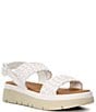 Color:White - Image 1 - Lorris Leather Woven Chunky Platform Sandals