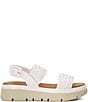 Color:White - Image 2 - Lorris Leather Woven Chunky Platform Sandals