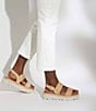 Color:Caramel - Image 6 - Lorris Woven Leather Platform Sandals