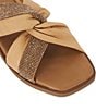 Color:Camel - Image 5 - Lossey Diamante Twist-Knot Rhinestone Leather Slide Sandals
