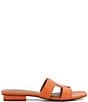 Color:Orange - Image 2 - Loupe Leather Cut-Out Slide Sandals