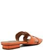 Color:Orange - Image 3 - Loupe Leather Cut-Out Slide Sandals